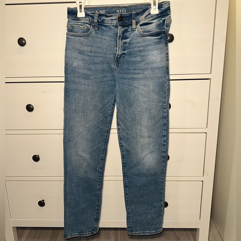 a.n.a Womens High Rise Straight Leg Jean